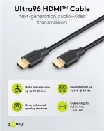 GOOBAY καλώδιο HDMI 2.2 80092  16K/60Hz  96 Gbps  1.5m  μαύρο