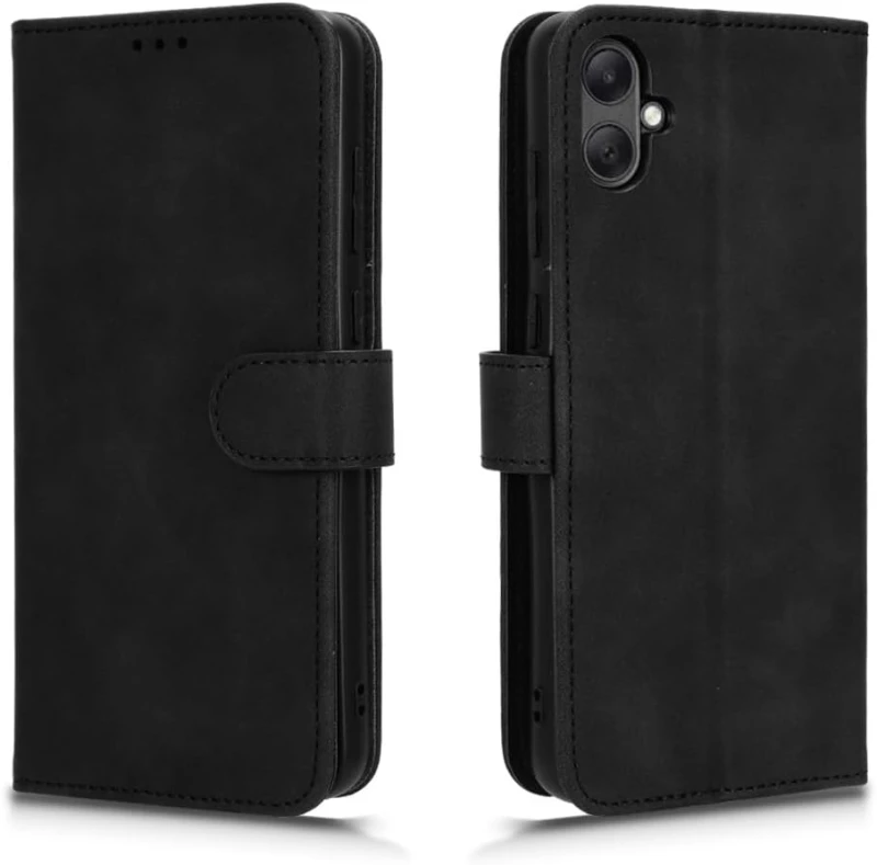 Samsung Galaxy A05 - Δερματίνη Αναδιπλούμενη Book Case με Ενσωματωμένη Θήκη Σιλικόνης – Black oem