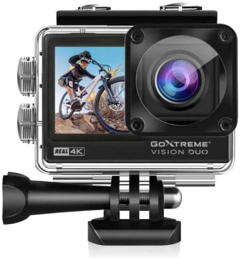 EasyPix GoXtreme Vision DUO Action Camera 4K Ultra HD Υποβρύχια (με Θήκη) με WiFi Μαύρη με Οθόνη 2