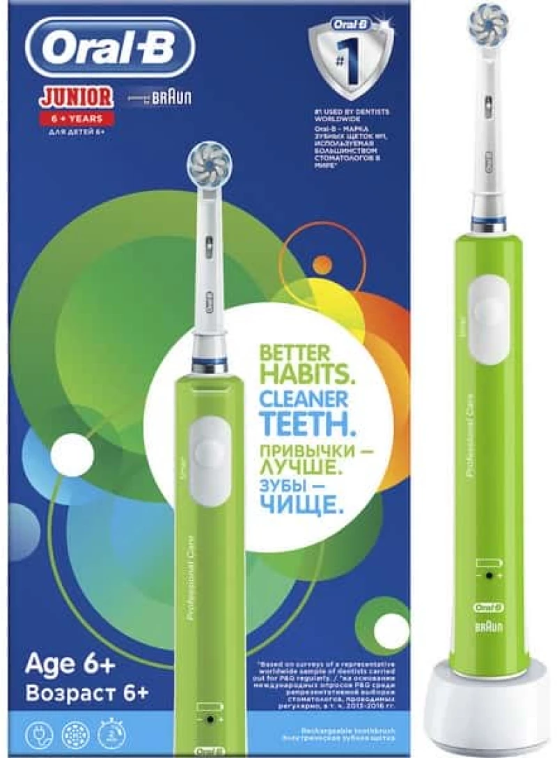 Oral-B Junior Base Ηλεκτρική Οδοντόβουρτσα Junior Green για 6+ χρονών