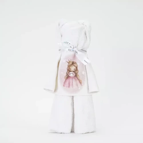 Πετσέτα Αρκουδάκι Little Queen Λευκό 50 x 90 cm