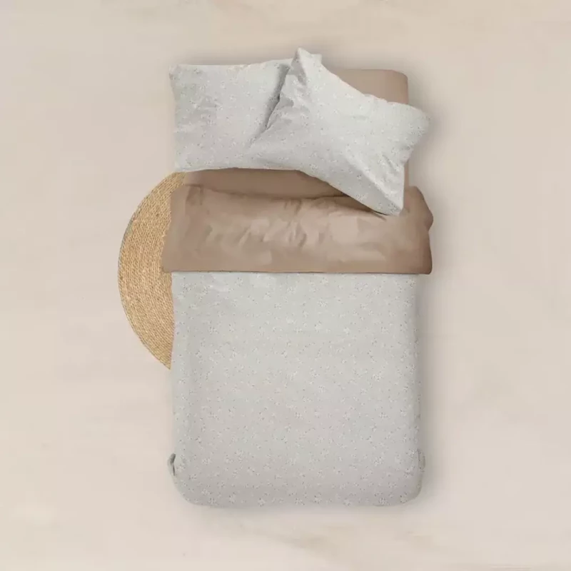 Παπλωματοθήκη Εμπριμέ Margot Υπέρδιπλη Μπεζ 220 x 240 cm