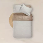 Παπλωματοθήκη Εμπριμέ Margot Υπέρδιπλη Μπεζ 220 x 240 cm