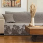 Ριχτάρι Βαμβακερό Τριθέσιο Κύκλοι Καφέ 180 x 300 cm