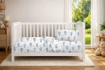 Παπλωματοθήκη Εμπριμέ bebe The Floating Zoo 596 120X160 White-Blue 100% Cotton - -
