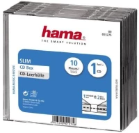 1x10 Hama CD-Slim Jewel Case clear/black   51275 (51275)