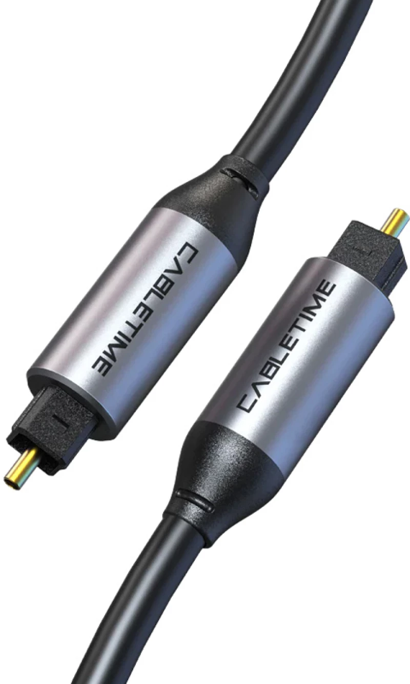 CABLETIME καλώδιο ήχου Toslink CT-AV380-P04GN, gold plated, 5mm, 1m, μαύρο