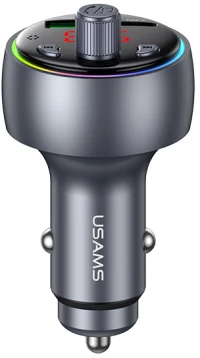 USAMS FM transmitter & φορτιστής CC328, USB/USB-C, 30W, Bluetooth, μαύρο