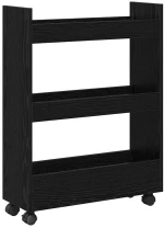 vidaXL Λεπτό Καρότσι Αποθήκευσης Μαύρη Οξυά 60 x 22 x 80 εκ.