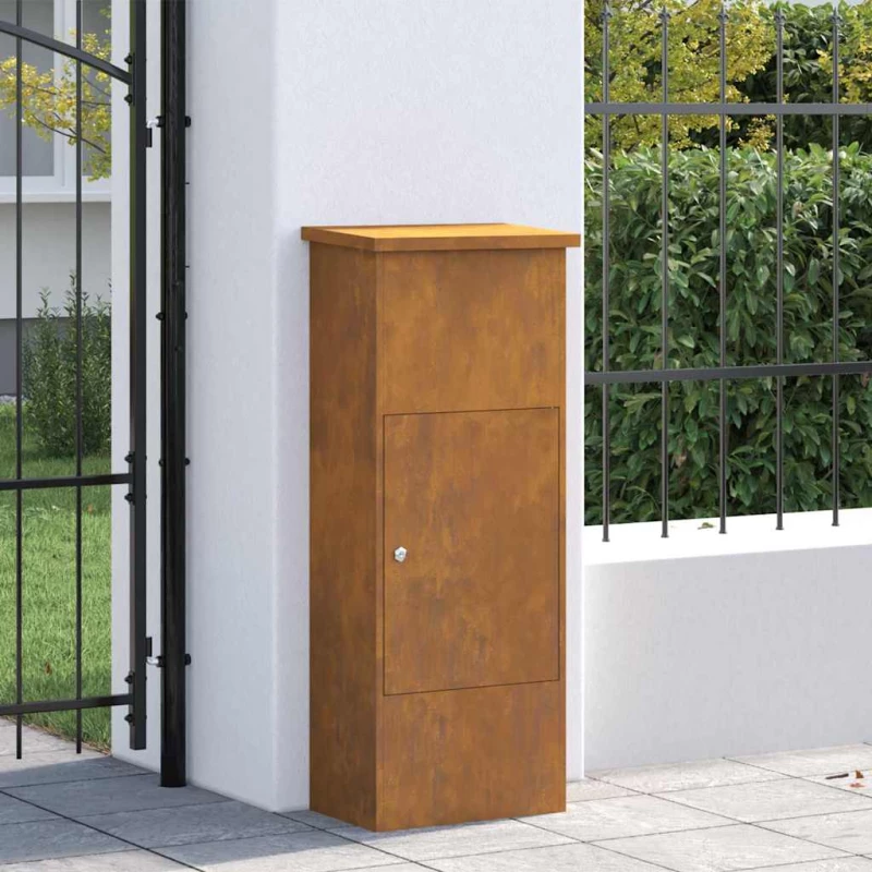 vidaXL Θυρίδα Πακέτων με αποθήκευση Σκ rusty 44,5 x 29 x 110,5 εκ