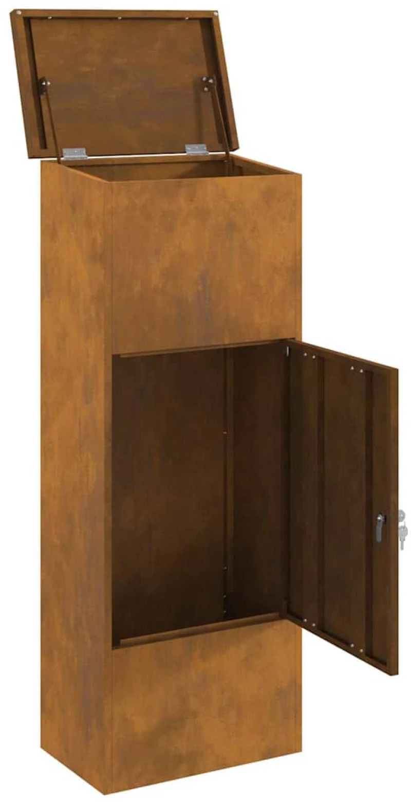 vidaXL Θυρίδα Πακέτων με αποθήκευση Σκ rusty 44,5 x 29 x 110,5 εκ