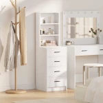 vidaXL Highboard με συρτάρι Λευκό 40 x 41 x 135 εκ. Επεξεργασμένο ξύλο