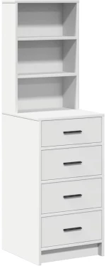 vidaXL Highboard με συρτάρι Λευκό 40 x 41 x 135 εκ. Επεξεργασμένο ξύλο