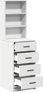 vidaXL Highboard με συρτάρι Λευκό 40 x 41 x 135 εκ. Επεξεργασμένο ξύλο