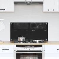 vidaXL Πλάτη κουζίνας Μαύρο 80 x 40 cm σκληρυμένο γυαλί