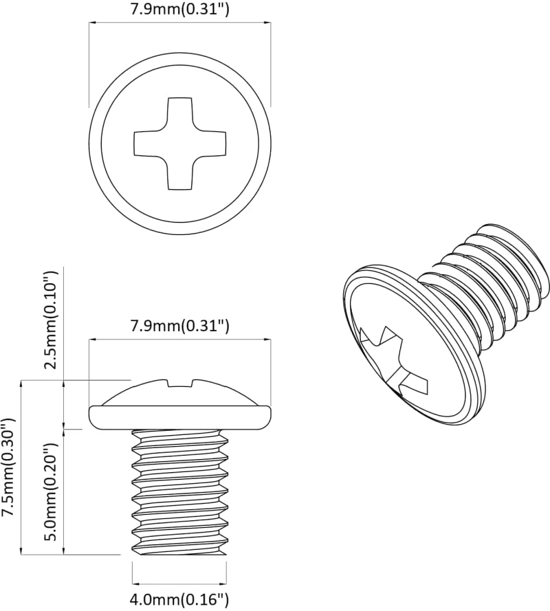 vidaXL Βίδες ασφαλείας 2 pcs Ασημί M4 x 5 mm Σίδερο