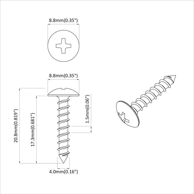 vidaXL Βίδα Αυτο-τρυπητή 2 pcs Επικαλυμμένο με ψευδάργυρο 4 x 20 mm