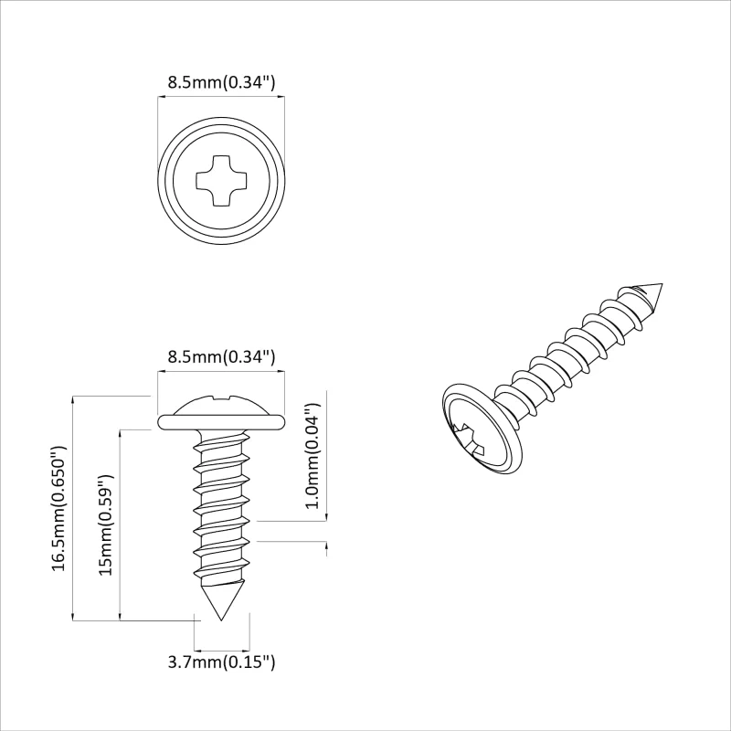 vidaXL Βίδα 12 pcs Ασημί M4 x 16 χιλ Ατσάλι