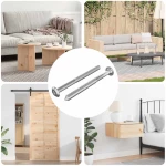 vidaXL Βίδες επίπλων 2 pcs Ασημί M6 x 70 χιλ. Ατσάλι