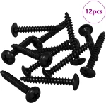 vidaXL Καρφί Χτυπήματος 12 pcs Μαύρο M4 x 28 mm Ατσάλι