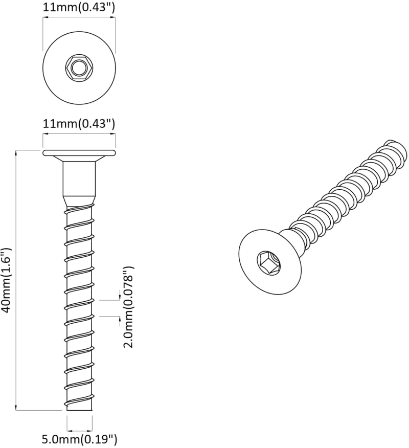 vidaXL Βίδα 12 pcs Επικαλυμμένο με ψευδάργυρο 5 x 40 mm Σίδερο