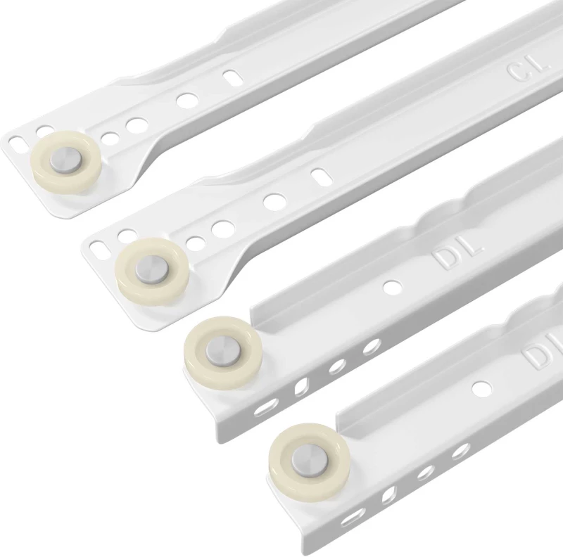 vidaXL Οδηγός Συρταριού 12 pcs Λευκό 350 χλστ Ατσάλι