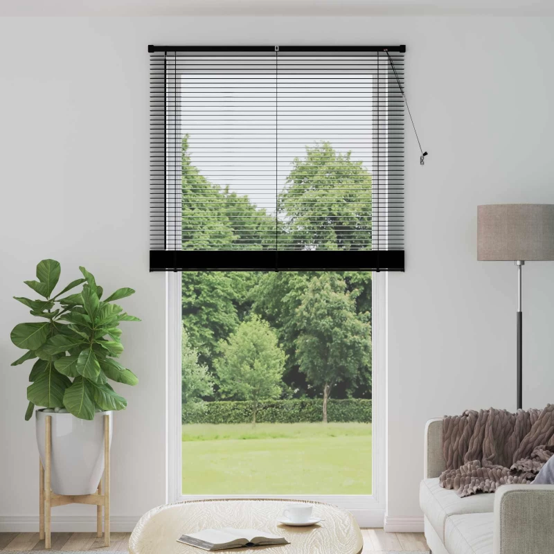 vidaXL Βενετσιάνικη Σκίαση Μαύρο 213 x 120 εκ PVC