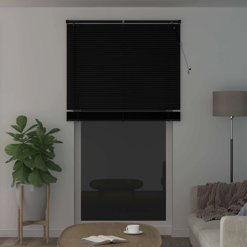 vidaXL Βενετσιάνικη Σκίαση Μαύρο 213 x 120 εκ PVC