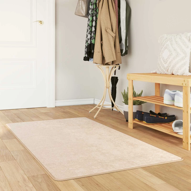vidaXL Χαλί Runner MARSA Κρεμ 100 x 150 cm Πολυέστερ και PVC