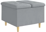vidaXL Οθωμανικό αποθήκευσης Ανοιχτό γκρι 60 x 60 x 45 cm ύφασμα