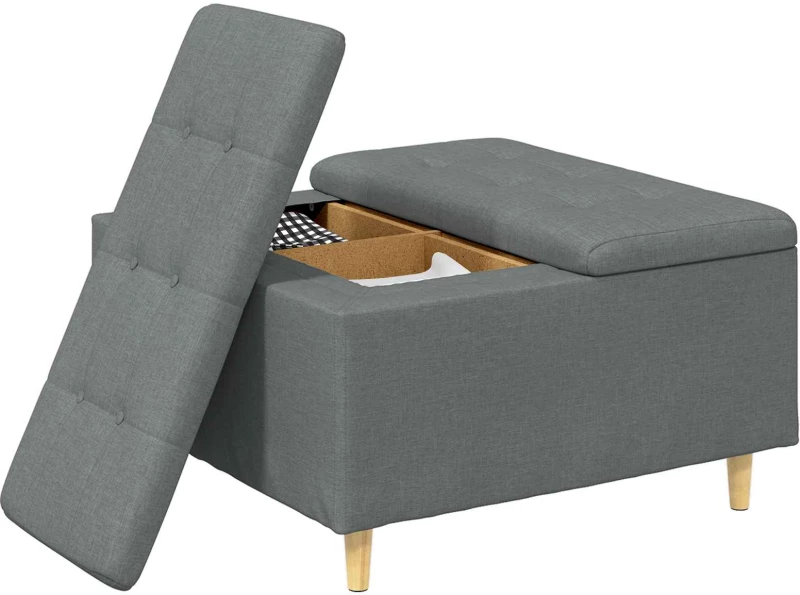 vidaXL Οθωμανικό αποθήκευσης Σκούρο Γκρι 80 x 80 x 45 cm ύφασμα