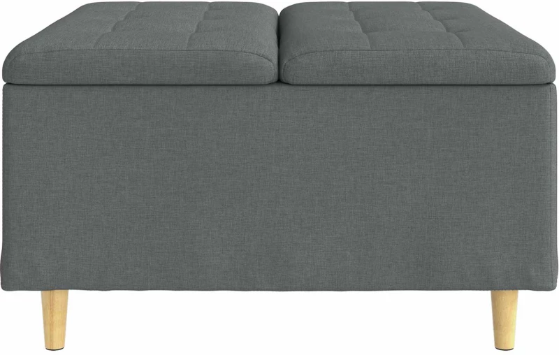 vidaXL Οθωμανικό αποθήκευσης Σκούρο Γκρι 80 x 80 x 45 cm ύφασμα