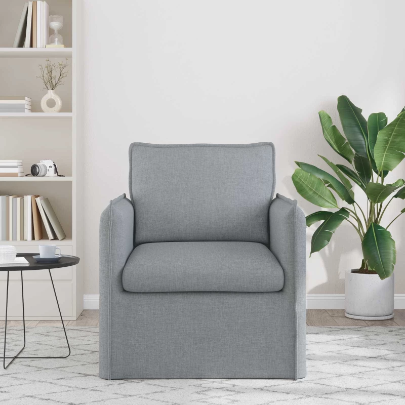 vidaXL Καναπές Ανοιχτό γκρι 75 x 82 x 85 εκ ύφασμα
