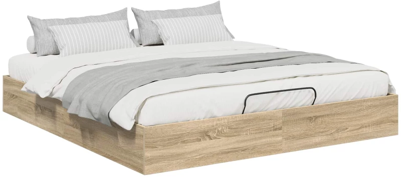 vidaXL Κρεβάτι Οθωμανικού Τύπου Δρύς Sonoma 203 x 180 x 25 εκ
