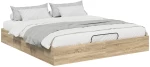 vidaXL Κρεβάτι Οθωμανικού Τύπου Δρύς Sonoma 203 x 180 x 25 εκ