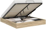 vidaXL Κρεβάτι Οθωμανικού Τύπου Δρύς Sonoma 203 x 180 x 25 εκ