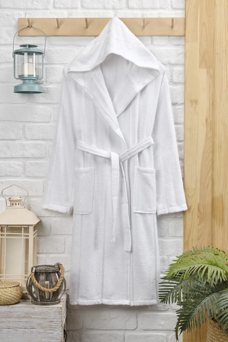 Stewehome Μπουρνούζι με Κουκούλα – λευκό S - XL (L/XL) 112x115 cm