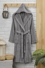 Stewehome Μπουρνούζι με Κουκούλα – γκρι S - XL (S/M) 112x115 cm