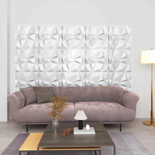 vidaXL Πάνελ τοίχου 12 pcs Διαμάντι Άσπρο 50 x 50 cm Φελιζόλ XPS
