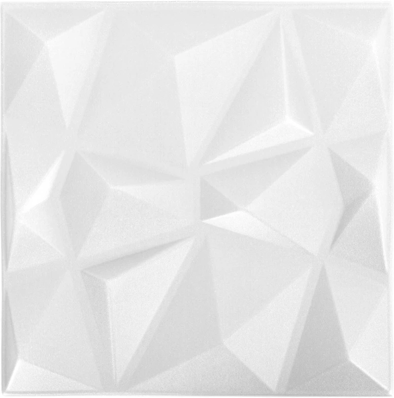 vidaXL Πάνελ τοίχου 12 pcs Διαμάντι Άσπρο 50 x 50 cm Φελιζόλ XPS