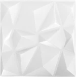 vidaXL Πάνελ τοίχου 12 pcs Διαμάντι Άσπρο 50 x 50 cm Φελιζόλ XPS