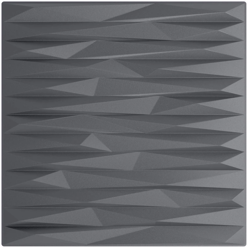 vidaXL Πάνελ τοίχου 12 pcs Γκρίζο Πέτρες 50 x 50 cm Φελιζόλ XPS