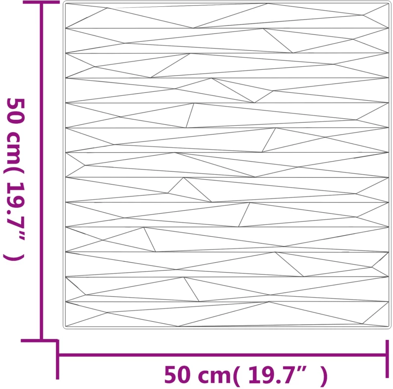 vidaXL Πάνελ τοίχου 12 pcs Γκρίζο Πέτρες 50 x 50 cm Φελιζόλ XPS