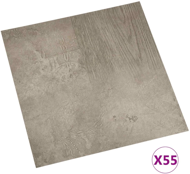 vidaXL Πλάκες Δαπέδου 5,11 τ.μ. 55 pcs PVC Σκούρο Καφέ και Γκρι