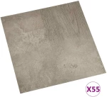 vidaXL Πλάκες Δαπέδου 5,11 τ.μ. 55 pcs PVC Σκούρο Καφέ και Γκρι
