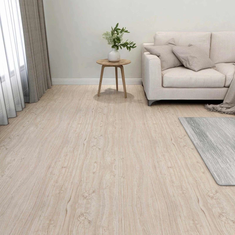 vidaXL Πλάκες Δαπέδου 5,11 τ.μ. 55 pcs PVC Λευκό και Ξύλινο Χρώμα