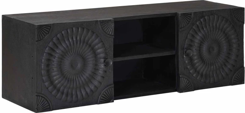vidaXL Ντουλάπι TV με ράφι με αποθήκευση Μαύρο 105 x 30 x 35 εκ