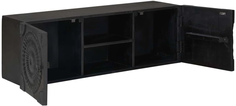 vidaXL Ντουλάπι TV με ράφι με αποθήκευση Μαύρο 105 x 30 x 35 εκ