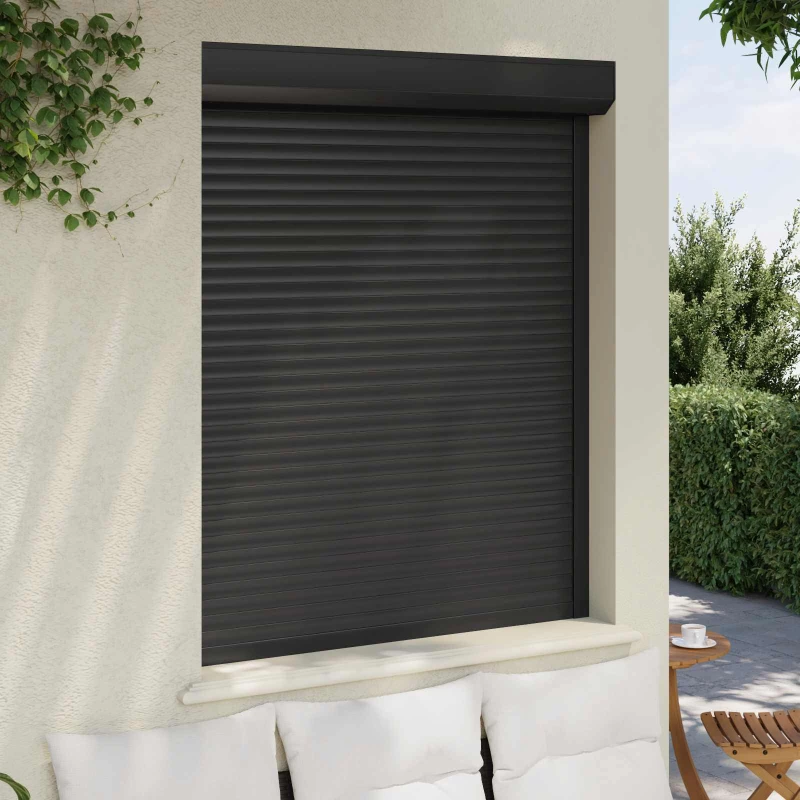 vidaXL Ρολό εισόδου Ανθρακί 120 x 150 cm Αλουμίνιο και Πολυουρεθάνη
