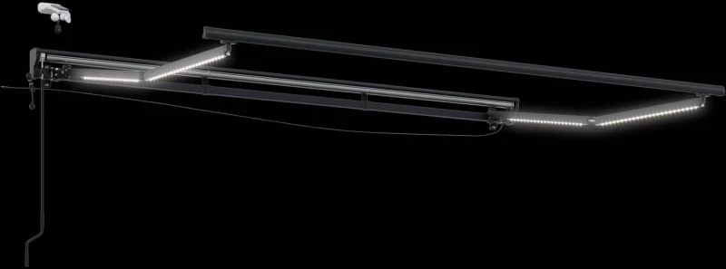 vidaXL Ηλεκτρικό πλαίσιο τέντας με LED Ανθρακί 3 x 2 m Αλουμίνιο